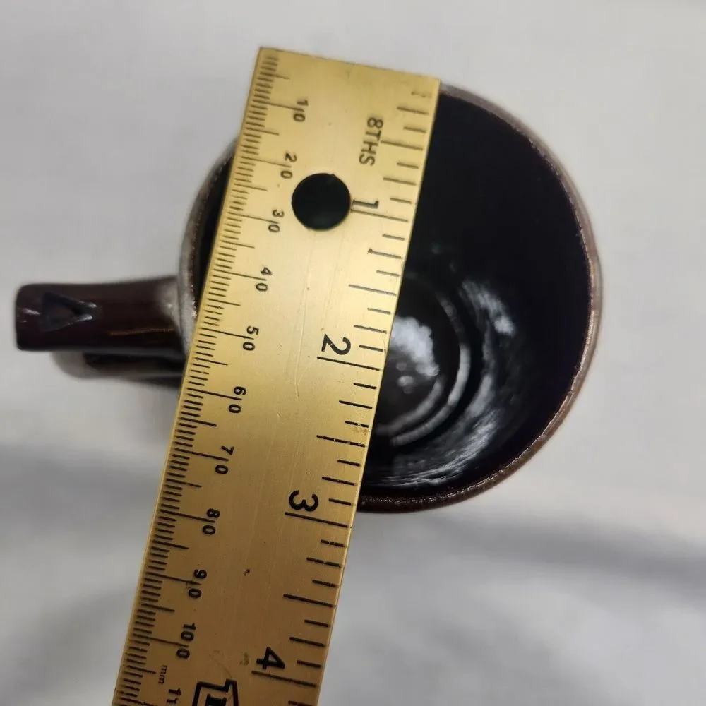 VTG Beer Mug Wet Your Whistle Went to P‎ Brown Ceramic Drip Glaze Cup Fun Gift
